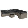 vidaXL 11-dijelni set vrtnih sofa od poliratana s jastucima sivi