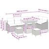 vidaXL Sjedeća garnitura za vrt s jastukom 9 pcs Crna i Krema