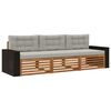 vidaXL Set vanjskih sofa 3 kom. Prirodna i svjetlosiva Poliester