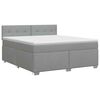 vidaXL Boxspring krevet s madracem Svjetlosiva 180 x 200 cm Tkanina