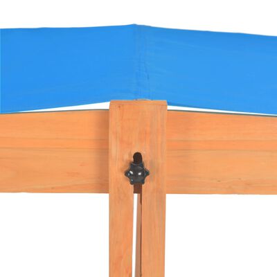 vidaXL Pješčanik od jelovine s podesivim krovom plavi UV50