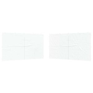 vidaXL Zid &scaron;atora za zabavu 2 pcs Bijela 400 x 195 cm PE i čelik