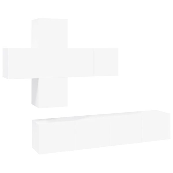 vidaXL 7-dijelni set TV ormarića bijeli od konstruiranog drva