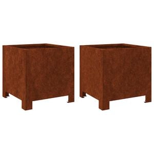 vidaXL Vrtne žardinjere 2 kom 30x30x30 cm Pohabani čelik