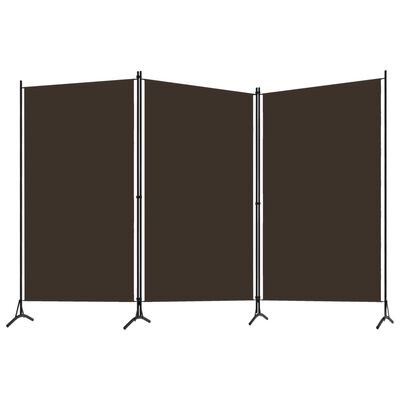 vidaXL Sobna pregrada s 3 panela smeđa 260 x 180 cm