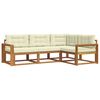 vidaXL Set vanjskih sofa s jastukom 4 pcs Prirodna i krem