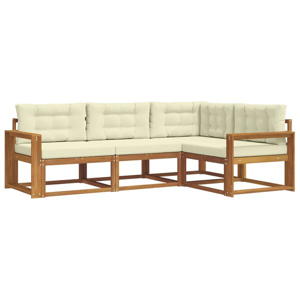 vidaXL Set vanjskih sofa s jastukom 4 pcs Prirodna i krem