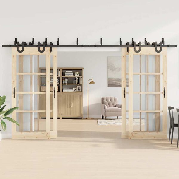 vidaXL Pribor za klizna vrata 400 cm čelični crni