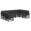 vidaXL Set vanjskih sofa 9 kom. Crna i tamno siva Poliester