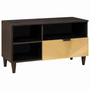 vidaXL TV ormar Crna i zlatna 80 x 33 x 46 cm Konstruirano drvo
