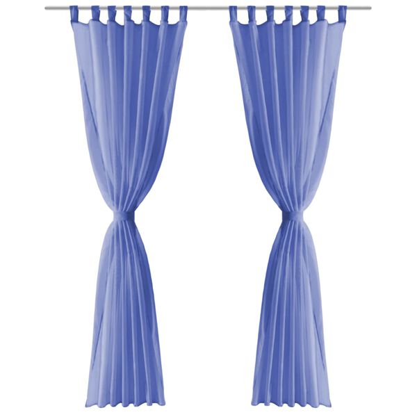 vidaXL Zavjese od Voala 2 kom 140x225 cm Kraljevsko Plave