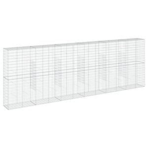 vidaXL Gabionska ko&scaron;ara s poklopcem 600x50x200 cm pocinčano željezo