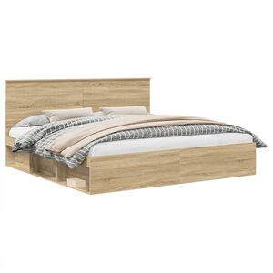 vidaXL Krevetna konstrukcija Sonoma 200 x 200 cm Čvrsto borovo drvo