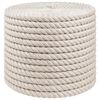 vidaXL Uže od jute 10 mm Bijela 100% Juta Tossa