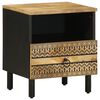 vidaXL Krevetni ormarić crni 40x33x46 cm Puno grubo drvo Mango