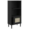 vidaXL Regal za knjige SENJA izgled ratana crni 60x35x130 cm borovina