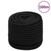 vidaXL Radno uže crno 16 mm 100 m poliestersko