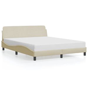 vidaXL Okvir za krevet Dover krem 160x200 cm od tkanine