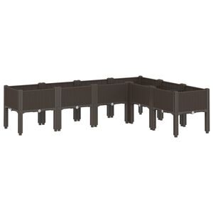 vidaXL Vrtna sadilica s nogama smeđa 160 x 120 x 42 cm PP
