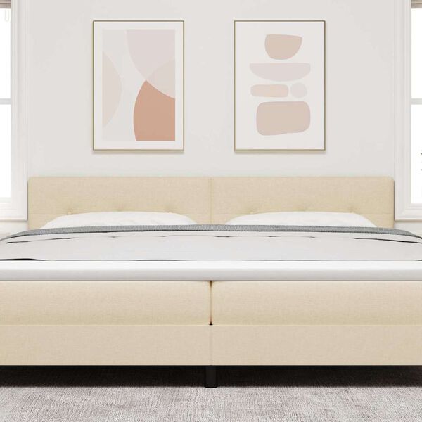 vidaXL Uzglavlje s uzglavljem Krema 200 cm Lažna koža