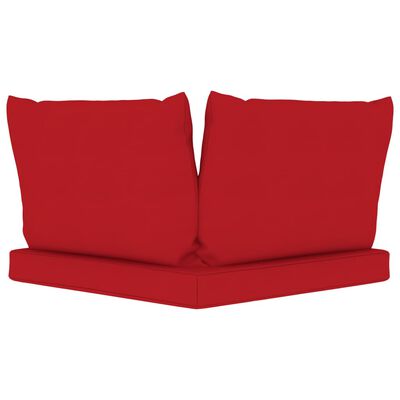vidaXL Vrtni dvosjed od paleta od borovine s crvenim jastucima