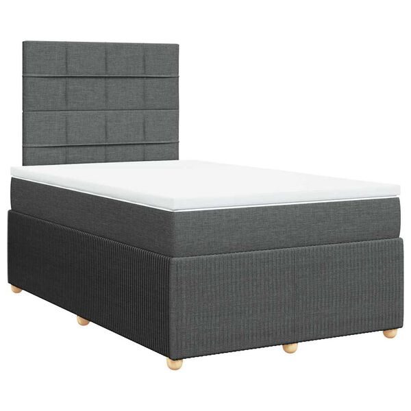 vidaXL Krevet box spring s madracem tamnosivi 120 x 190 cm tkanina