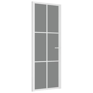 vidaXL Unutarnja vrata 76 x 201,5 cm Bijela od ESG stakla i aluminija
