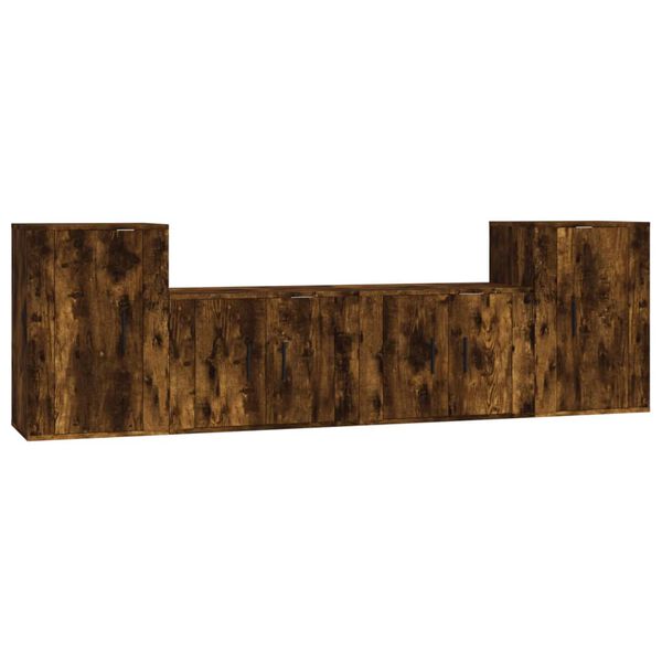 vidaXL 4-dijelni set TV ormarića boja dimljenog hrasta drveni