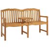 vidaXL Ručni drveni klupko s ružama 155 x 60 x 94 cm Čvrsto teak drvo
