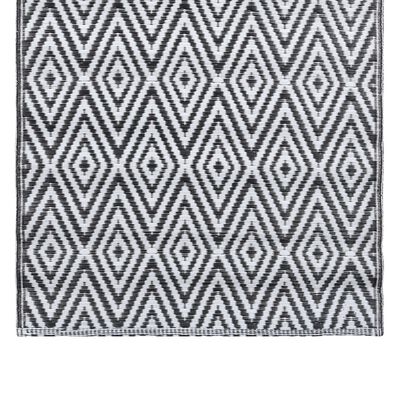 vidaXL Vanjski tepih bijelo-crni 120 x 180 cm PP