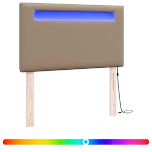 vidaXL LED glava kreveta Boja cappuccina Lažna koža
