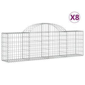 vidaXL Lučne gabionske ko&scaron;are 8 kom 200x30x60/80 cm pocinčano željezo