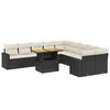 vidaXL 11-dijelni set vrtnih sofa od poliratana s jastucima crni