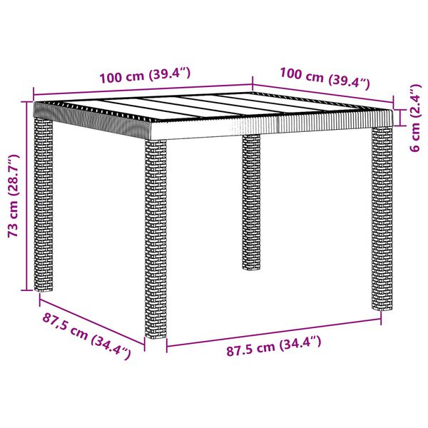 vidaXL Vrtni set za objed 5 pcs Smeđa Polipropilen