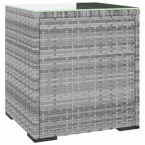 vidaXL Bočni stolić sivi 40 x 37 x 40,5 cm poliratan i kaljeno staklo