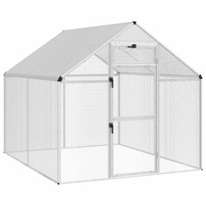 vidaXL Kavez za ptice Srebrna 181,5 x 221 x 173,5 cm
