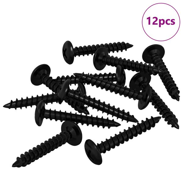 vidaXL Samoupravni čavao 12 pcs Crna 4 x 25 mm Čelik