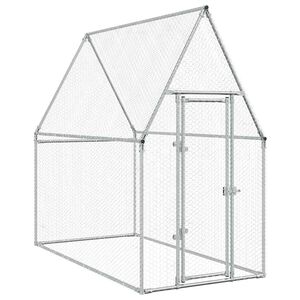 vidaXL Kavez za koko&scaron;i srebrni 200 x 100 x 190 cm od pocinčanog čelika