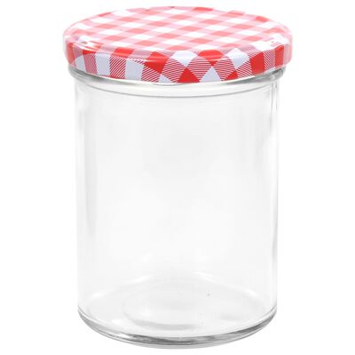 vidaXL Staklenke za džem s bijelo-crvenim poklopcima 96 kom 400 ml