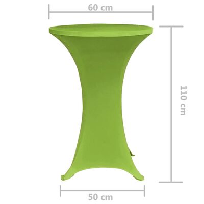 vidaXL Rastezljivi Stolnjak 2 kom 60 cm Zelena boja