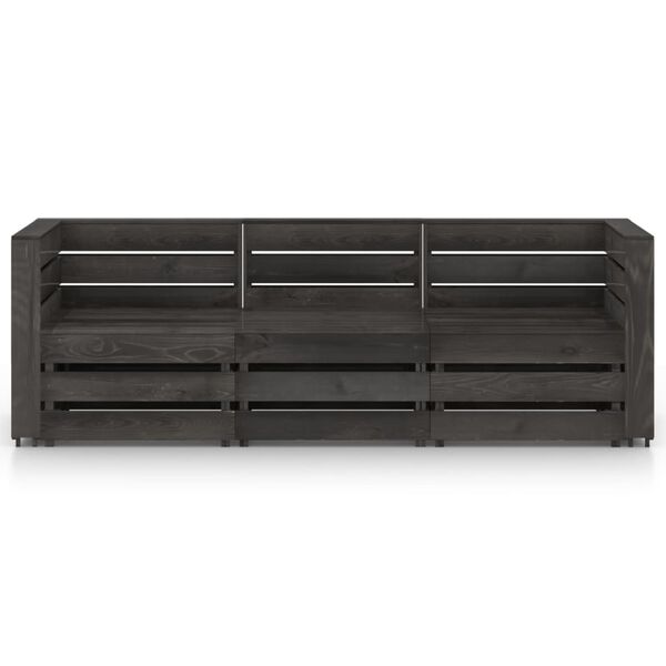 vidaXL Vrtni trosjed od sivo impregnirane borovine