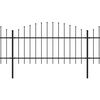 vidaXL Vrtna ograda s ukrasnim kopljima (1-1,25) x 13,6 m čelična crna