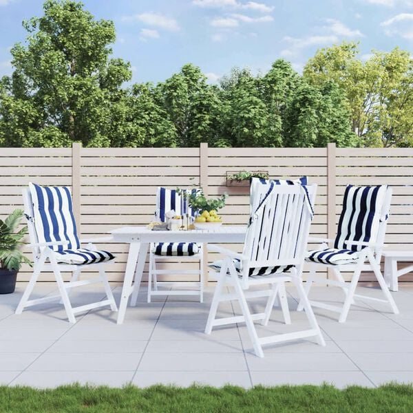 vidaXL Jastuci za visoku stolicu 4 kom plavo-bijele pruge od tkanine