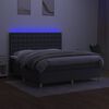 vidaXL Krevet box spring s madracem LED tamnosivi 160x200 cm tkanina