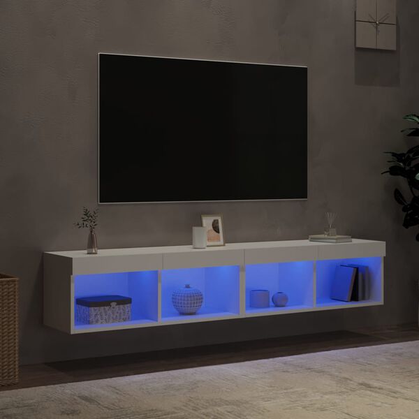 vidaXL TV ormarići s LED svjetlima 2 kom bijeli 80x30x30 cm