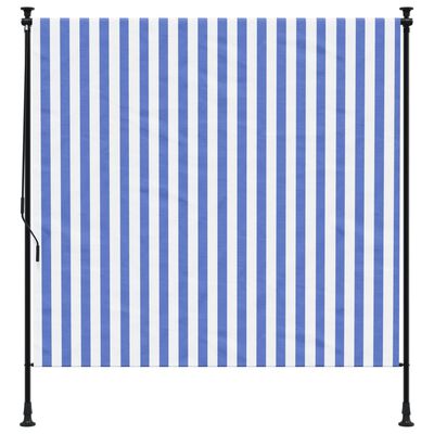vidaXL Vanjska roleta plavo-bijela 200 x 270 cm od tkanine i čelika