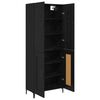 vidaXL Highboard Crni hrast 69,5 x 34 x 180 cm Konstruirano drvo