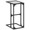vidaXL Bočni stolić s prozirnim staklom 40 x 30 x 61,5 cm čelični