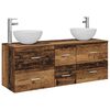 vidaXL Set ormarića za kupaonicu 3 kom. Staro drvo 129 x 35 x 80 cm