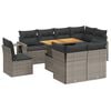 vidaXL 9-dijelni set vrtnih sofa od poliratana s jastucima sivi